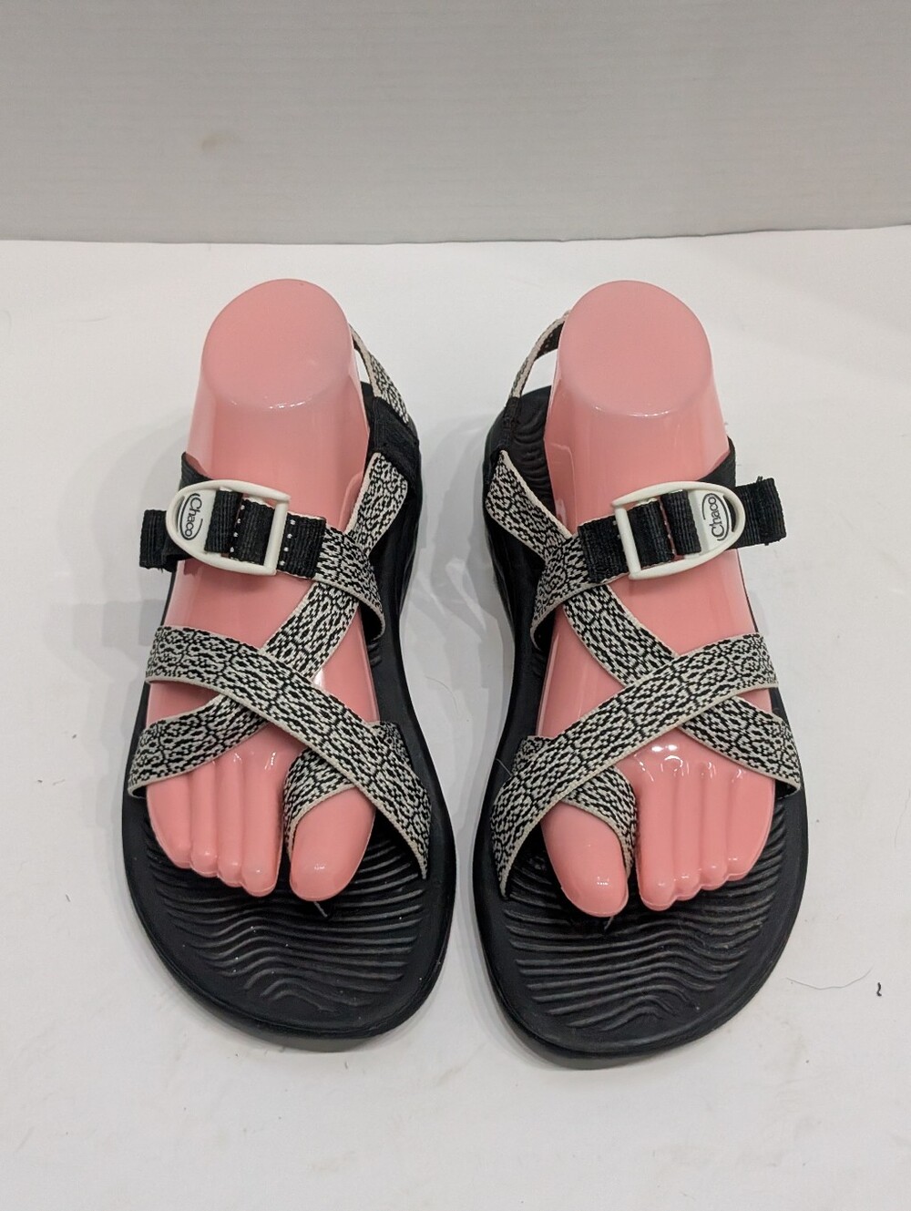 Chaco Women's 9 ZVolv X 2  Black White Sandals Adjustable D1